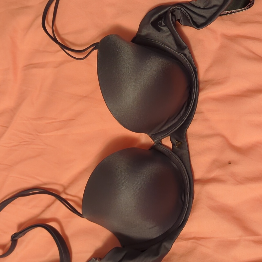 Victoria secret very sexy bra 32b dark gray lined demi